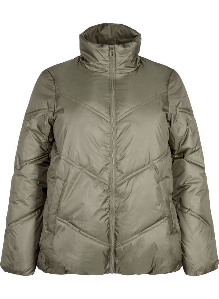 Kurze Puffer-Winterjacke mit Taschen, Bungee Cord , Packshot image number 0