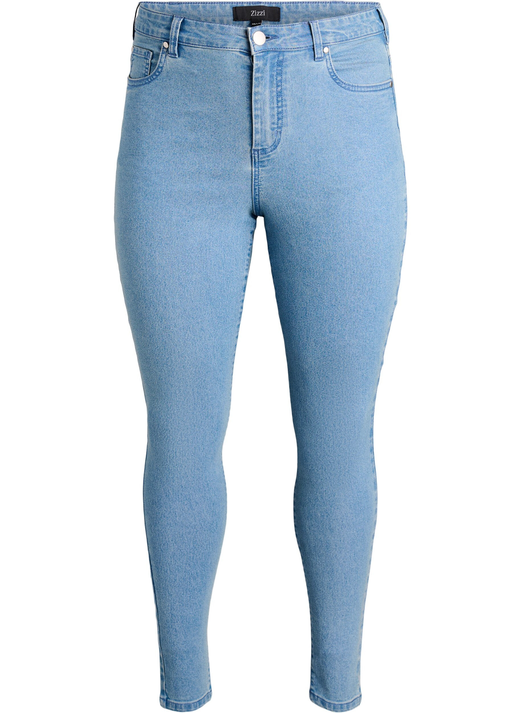 ZizziAmy Super Slim Fit Jeans mit hoher Taille, Blau, Packshot image number 0