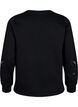 Sweatshirt mit aufgestickten Cut-Outs, Black, Packshot image number 1