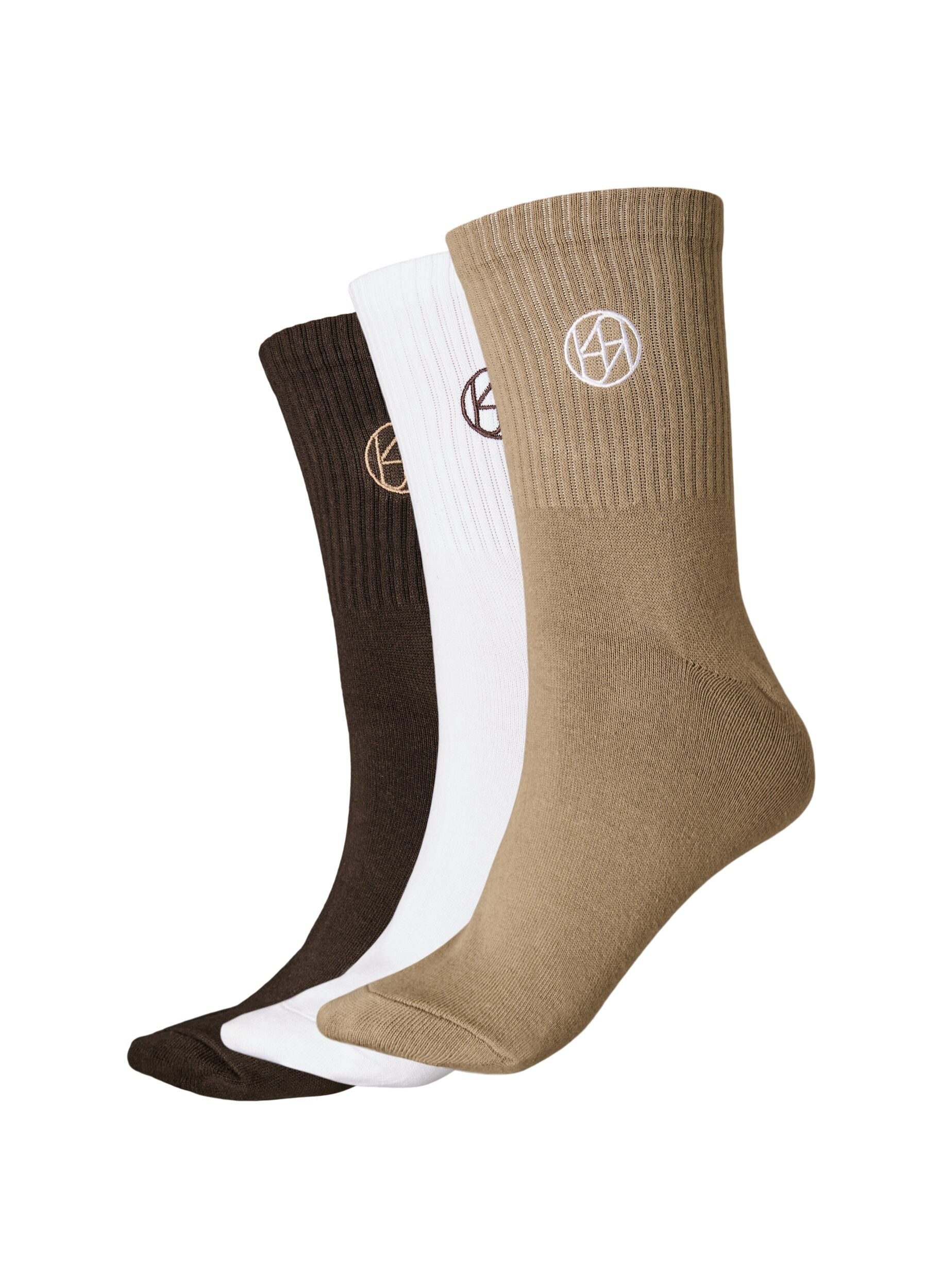 Zizzi3er-Pack Sportsocken mit Logo, Braun, Packshot image number 0