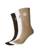 3er-Pack Sportsocken mit Logo, Braun, Packshot image number 0