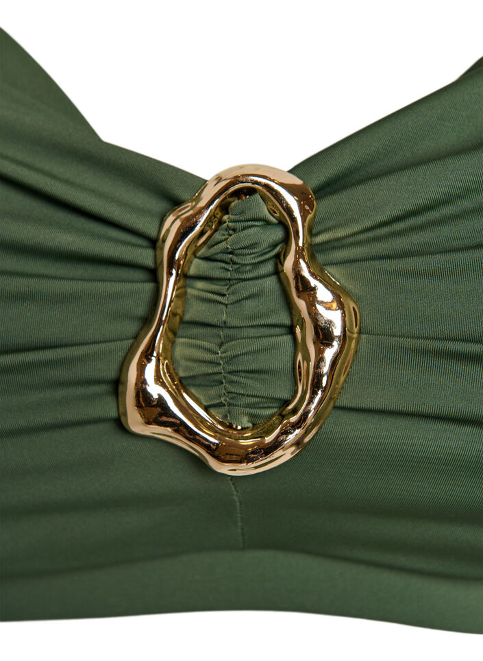 Bikini Top mit B&uuml;gel und goldfarbenem Detail, Gr&uuml;n, Packshot