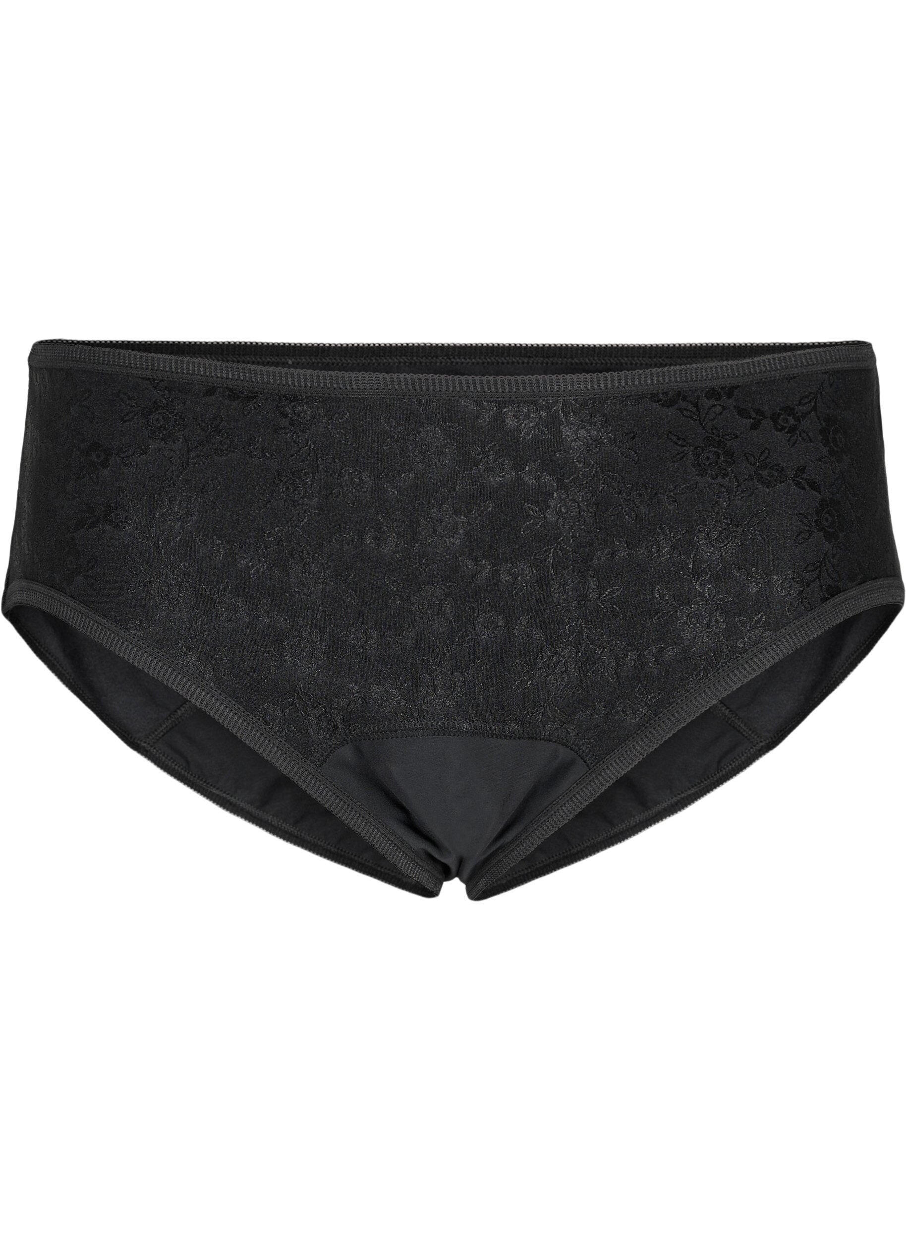 ZizziPeriodenslip mit Spitze, Black/lace, Packshot image number 0