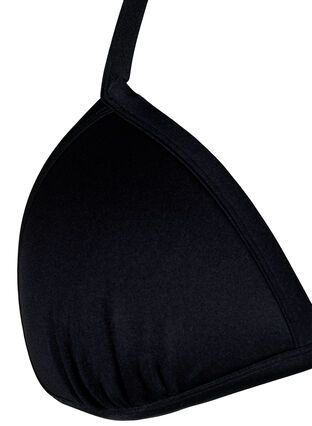 Einfarbiger Triangel-Bikini-BH, Black, Packshot image number 2