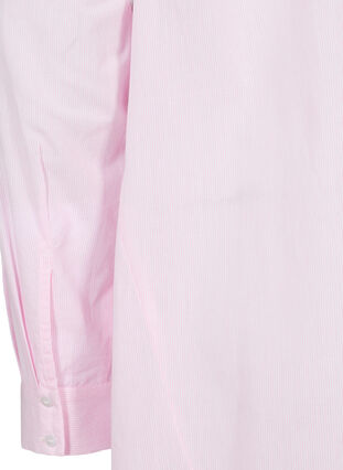 Baumwoll-Hemdbluse mit Streifen und Rüschen, Pink Stripe, Packshot image number 3