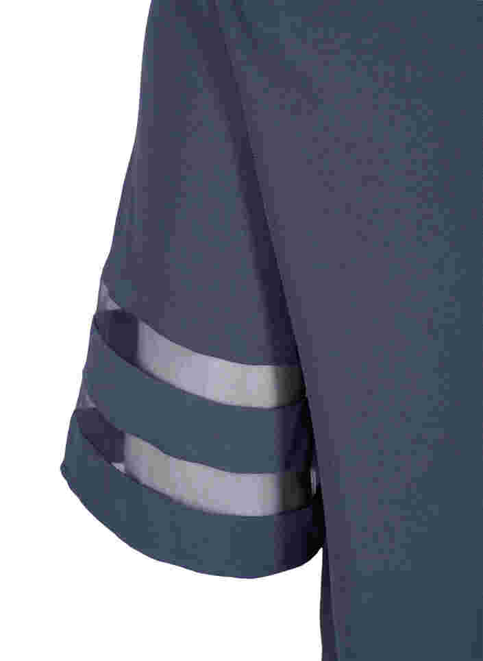 Kurzarm Bluse mit V-Ausschnitt, Odysses Gray, Packshot image number 2