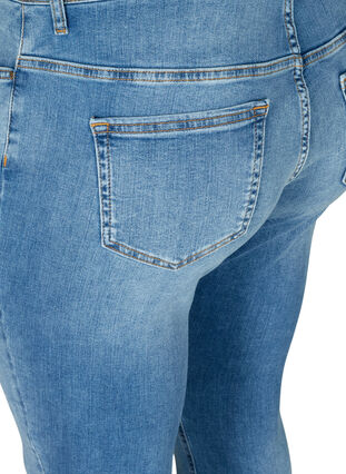 Extra Slim Nille Jeans mit hoher Taille, Light blue denim, Packshot image number 3