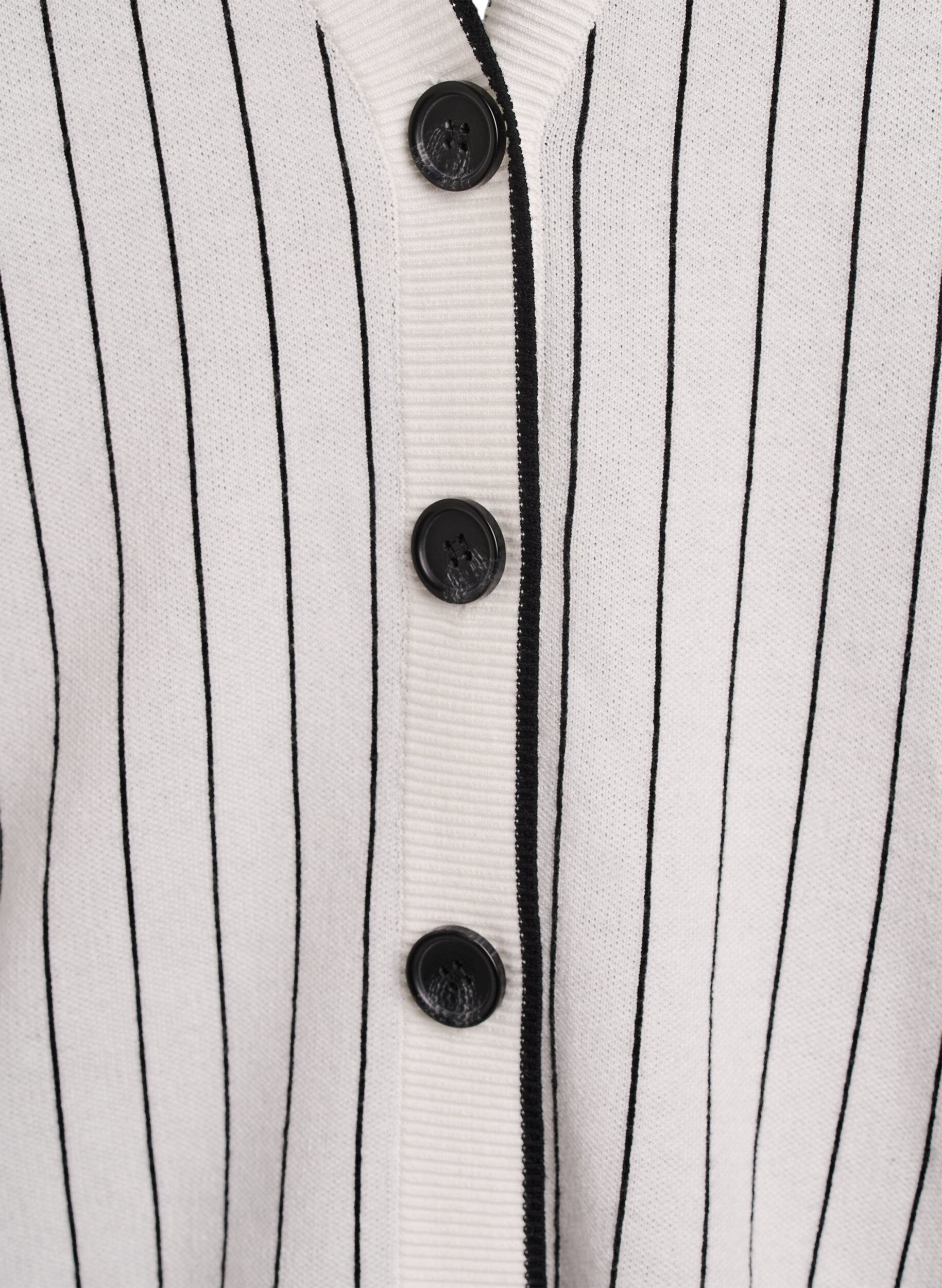 ZizziStrickjacke mit Streifen und Motiv auf dem R&uuml;cken, Wei&szlig;, Packshot image number 2