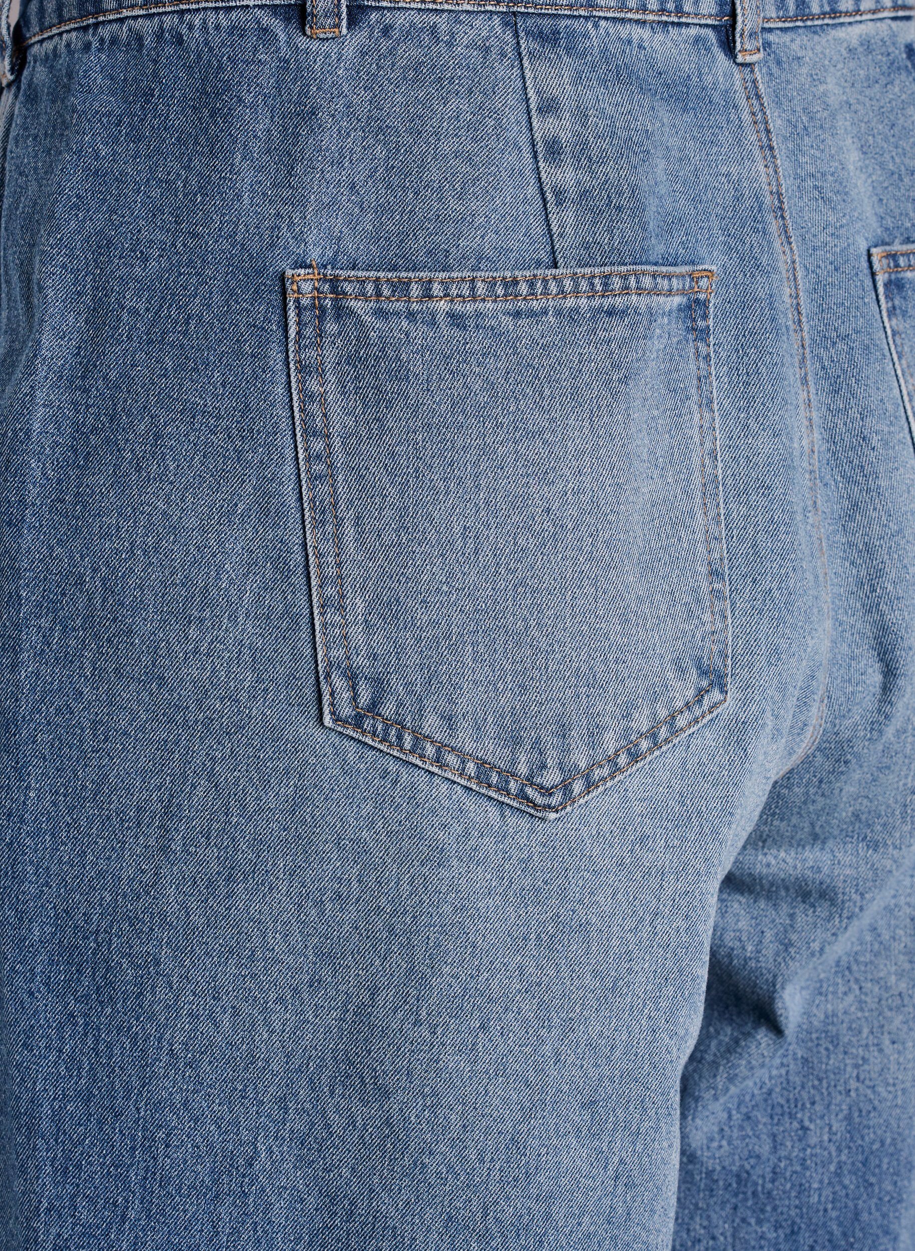 ZizziHoch taillierte Barrel-Jeans, Blau, Packshot image number 3