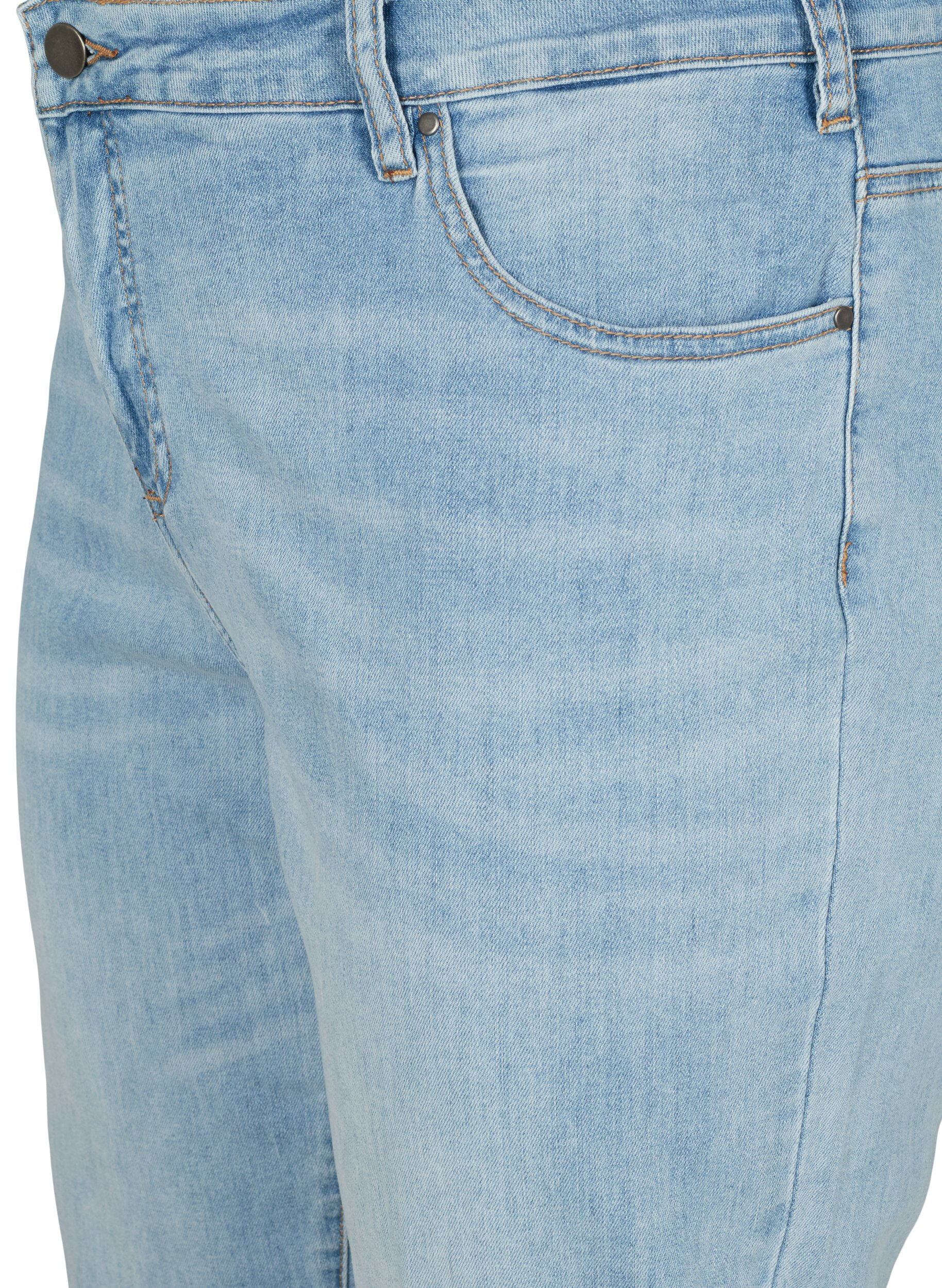 Zizzi7/8-Jeans mit Umschlag und hoher Taille, Blau, Packshot image number 2