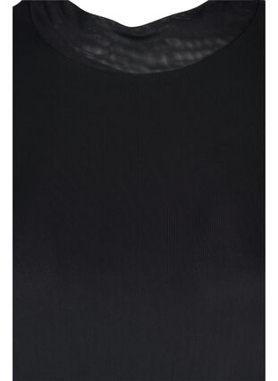 Langarm Midi-Kleid in Mesh, Black, Packshot image number 2