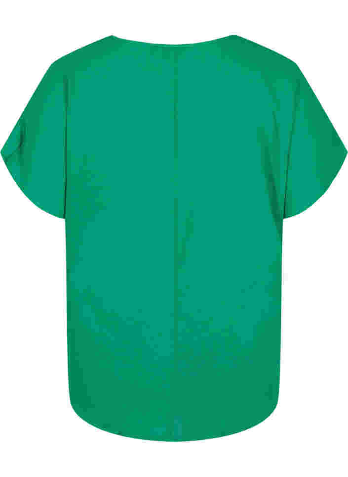 Bluse mit kurzen Ärmeln und Rundhalsausschnitt, Jolly Green, Packshot image number 1