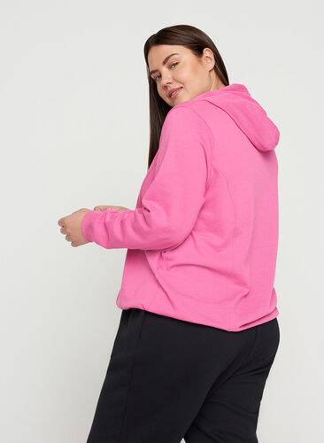 Sweatshirt mit Kapuze und Rippbündchen, Phlox Pink, Model image number 1