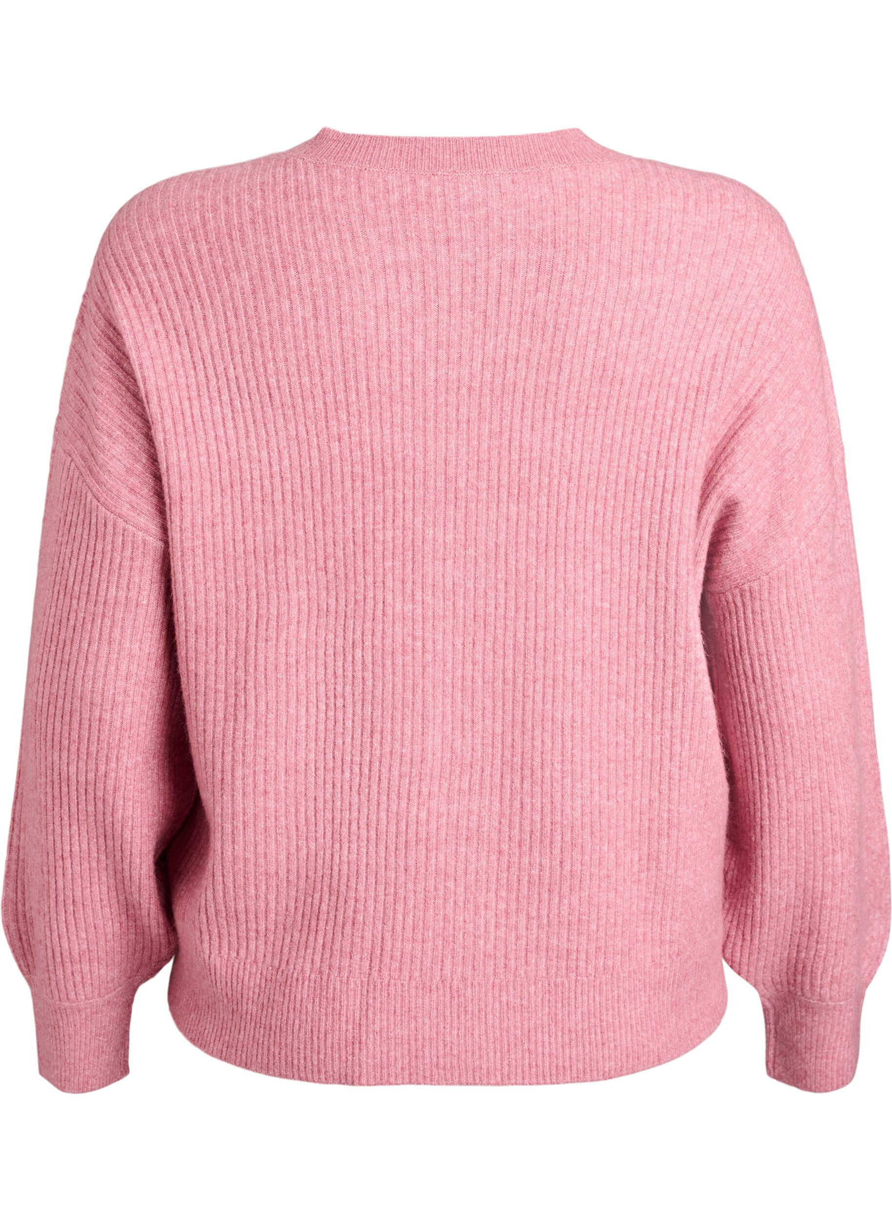 ZizziRippenstrick Strickjacke mit Kn&ouml;pfen, Rot, Packshot image number 1