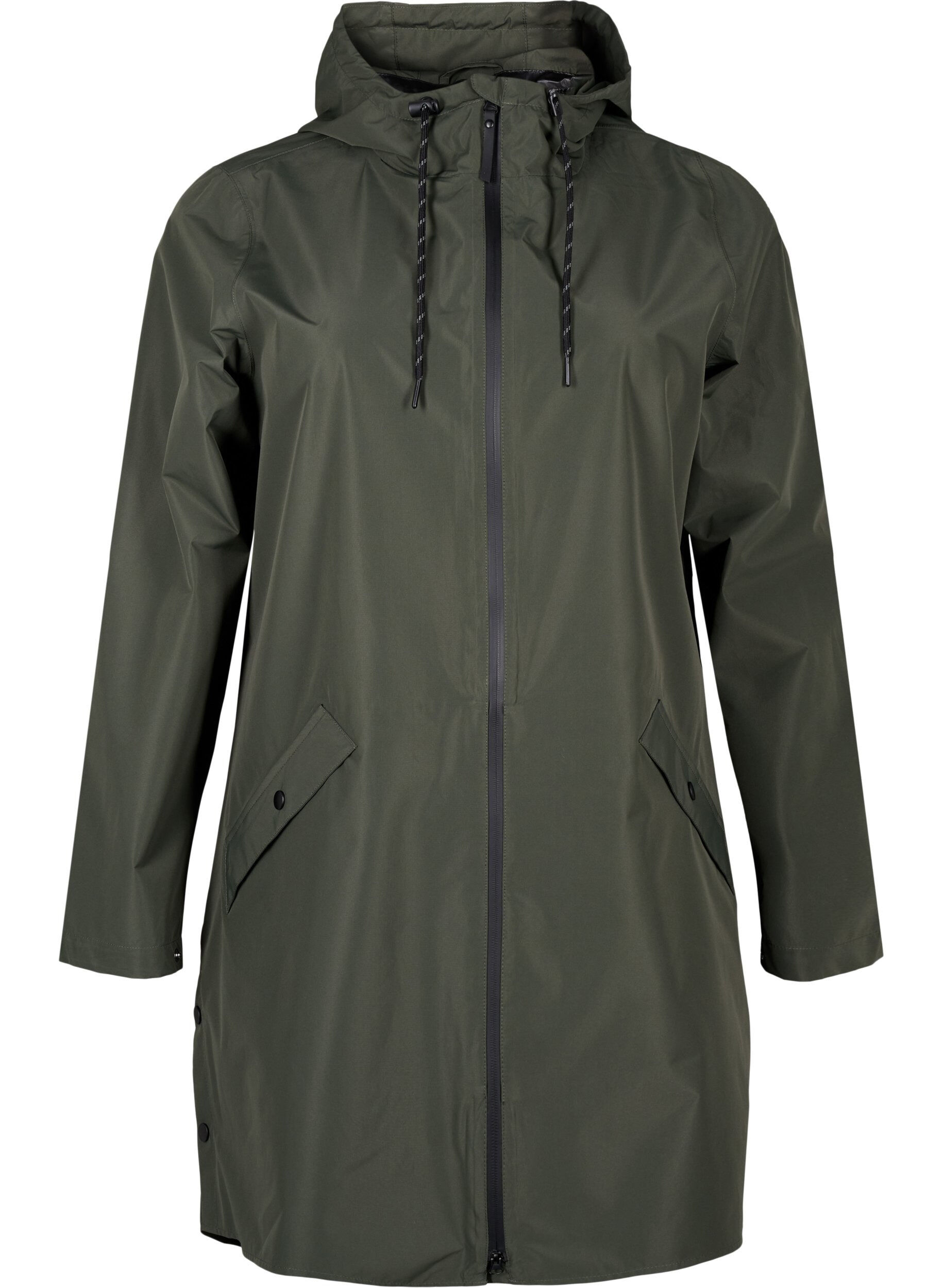 ZizziRegenjacke mit Taschen und Kapuze, Gr&uuml;n, Packshot image number 0