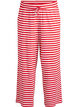 Gestreifte Schlafanzughose mit hoher Taille und weiten Beinen, Rot, Packshot image number 0