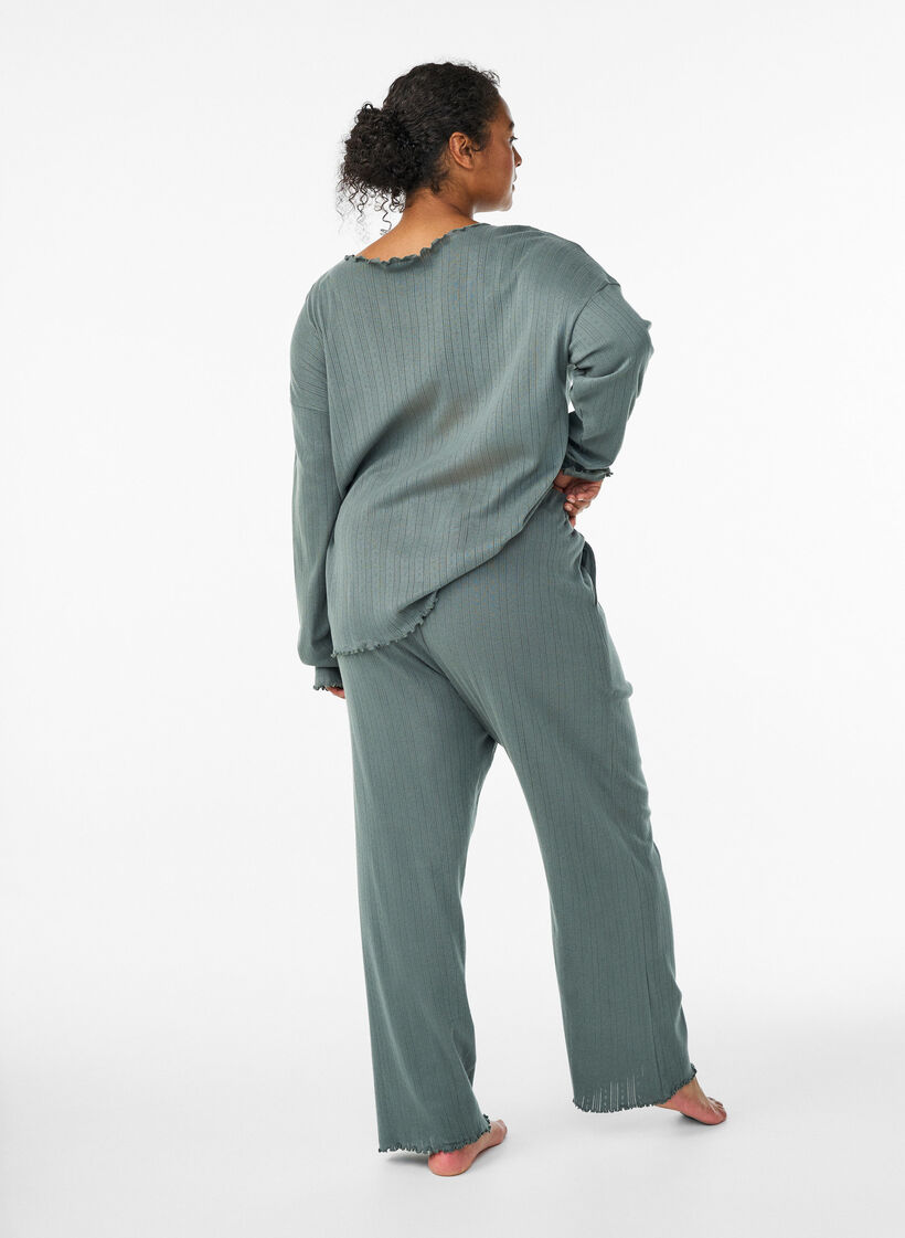 Nachthose aus Baumwolle, Grün, Model image number 1