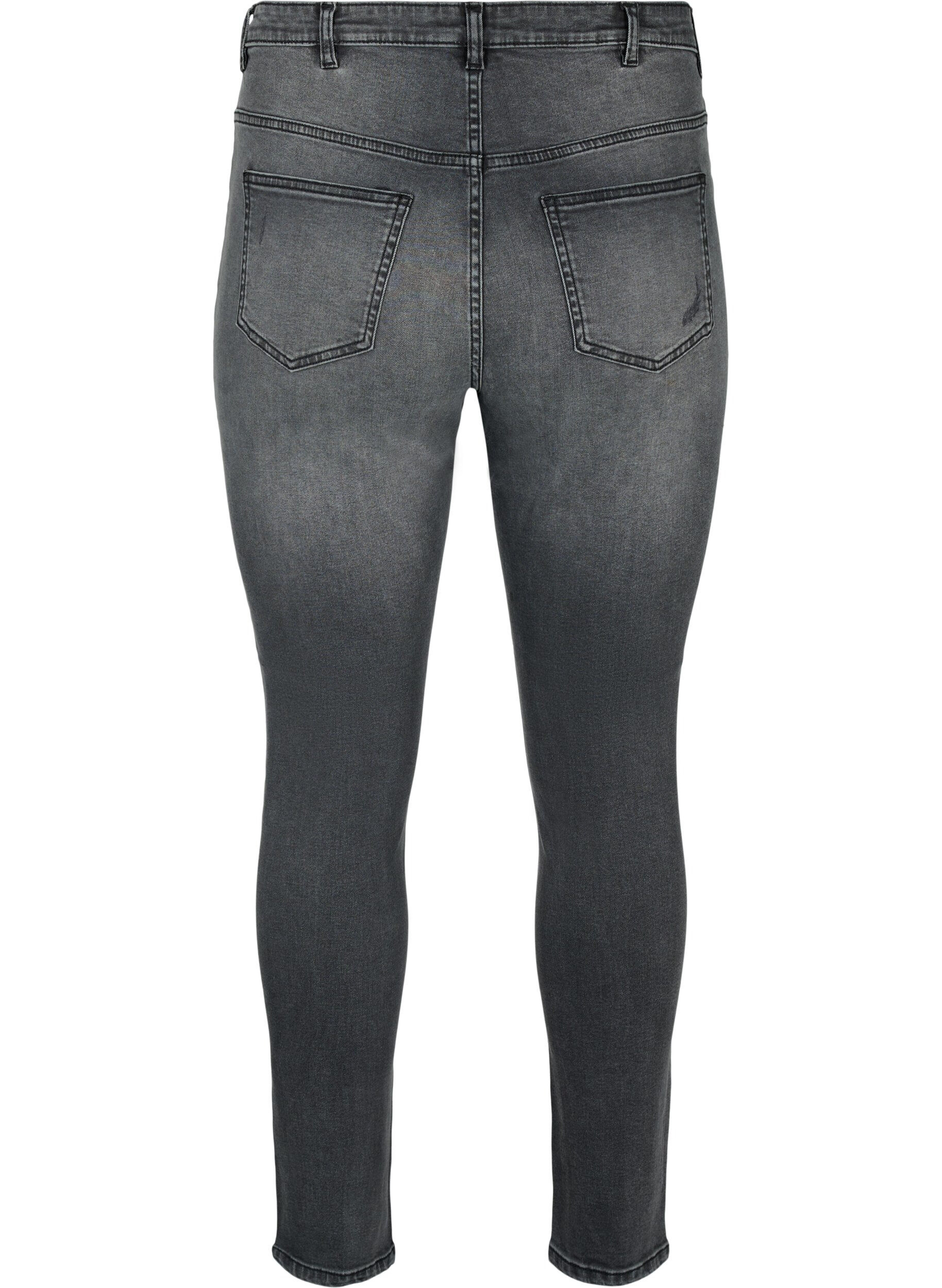 ZizziEng anliegende Jeans mit Schlitzen, Grey Denim, Packshot image number 1
