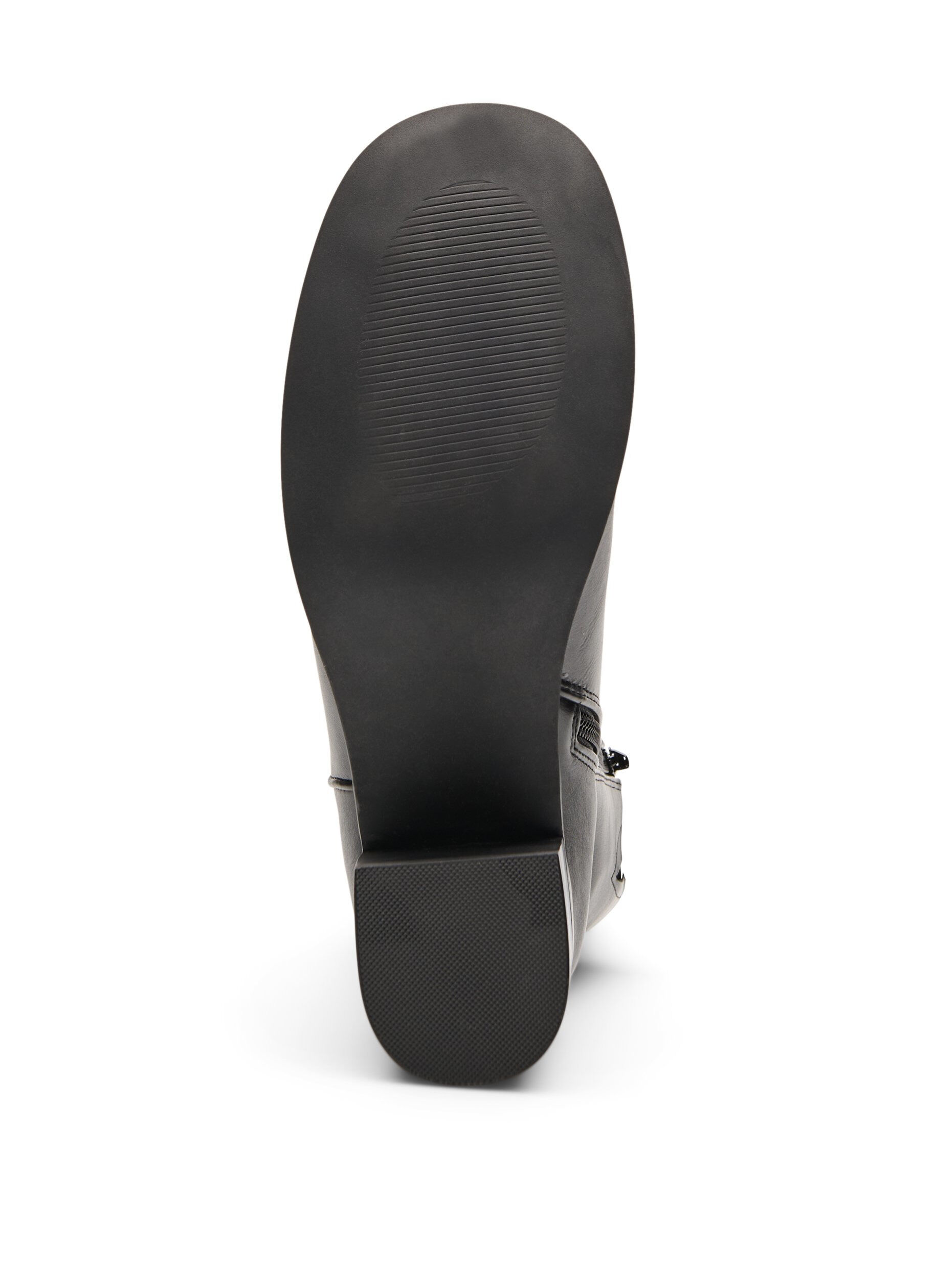 ZizziExtra-Weite - Kn&ouml;chelstiefel mit runder Spitze und Blockabsatz, Schwarz, Packshot image number 3