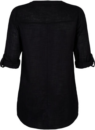 Tunika aus Baumwolle mit 3/4-Ärmeln, Black, Packshot image number 1