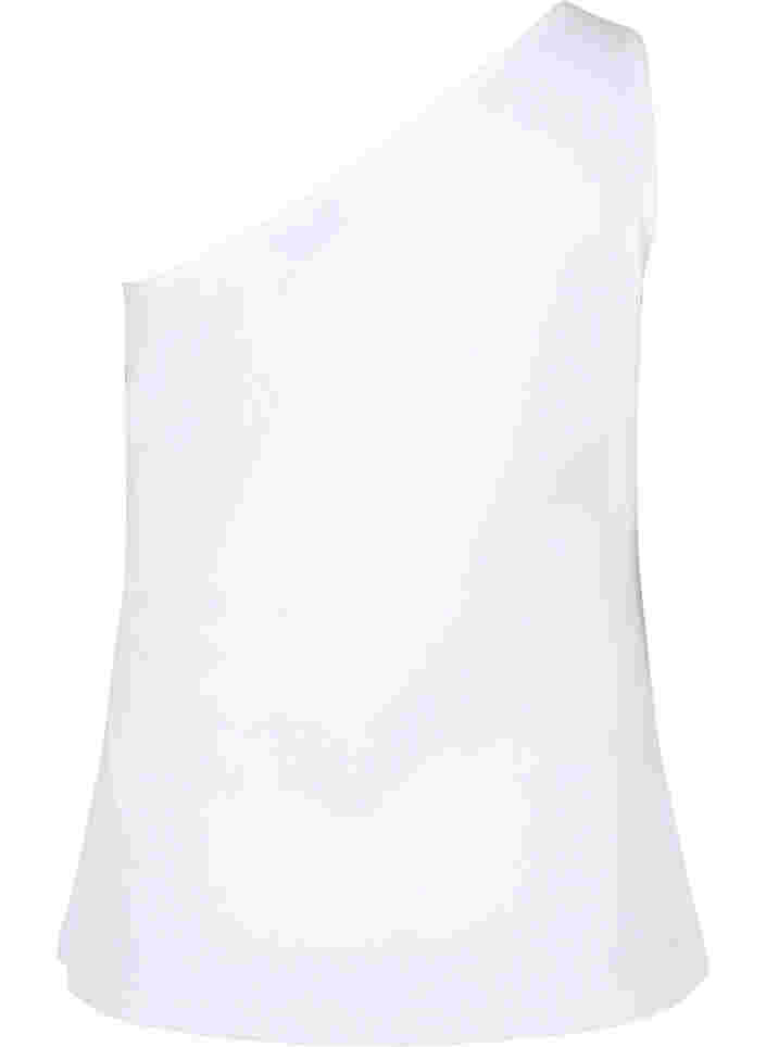 One-Shoulder Top aus Baumwolle, Bright White, Packshot image number 1