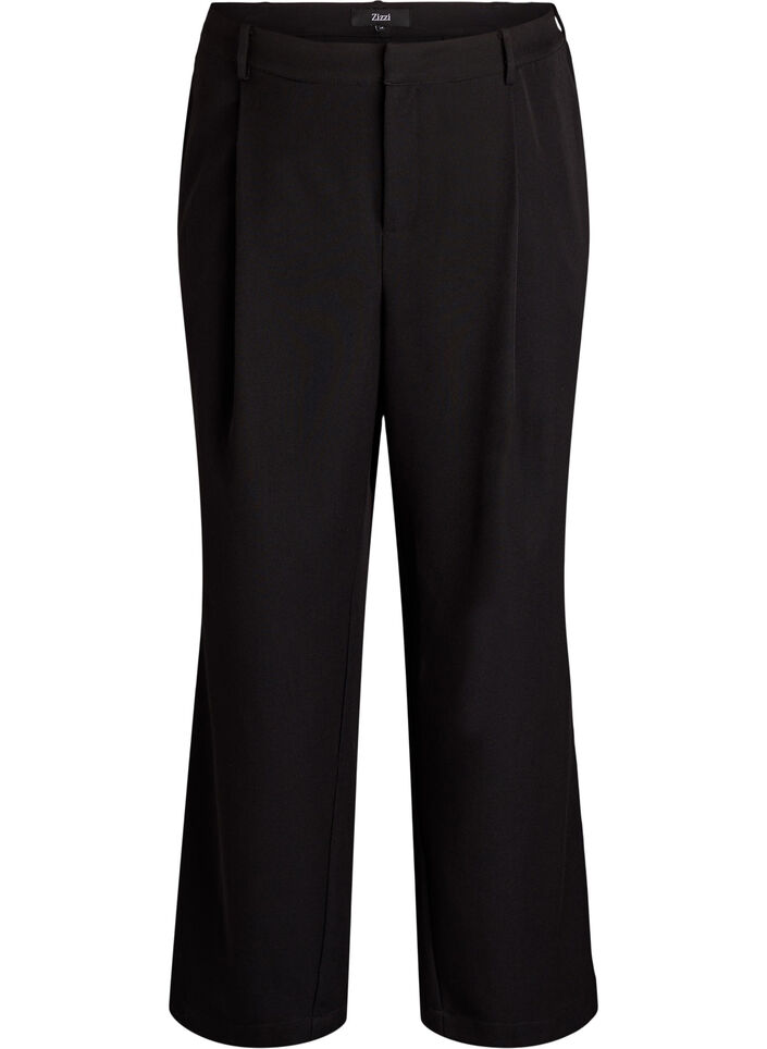 Dressehose mit hohem Bund und geradem Bein, Schwarz, Packshot image number 0