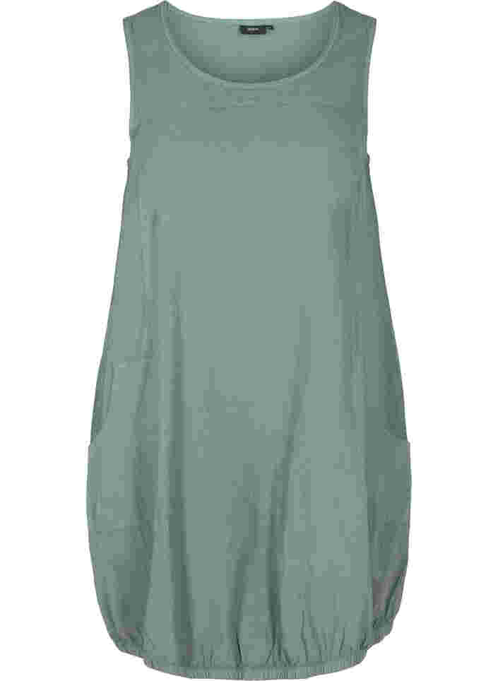 Ärmelloses Kleid aus Baumwolle, Balsam Green, Packshot image number 0