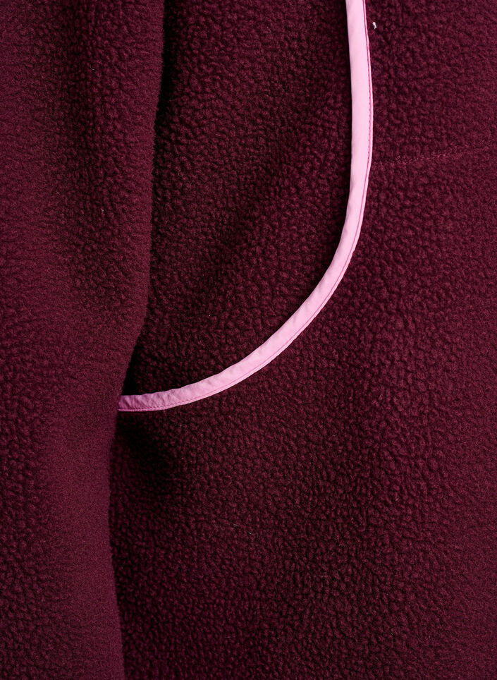 Teddy-Jacke mit Kontrastdetails, Rot, Packshot image number 3