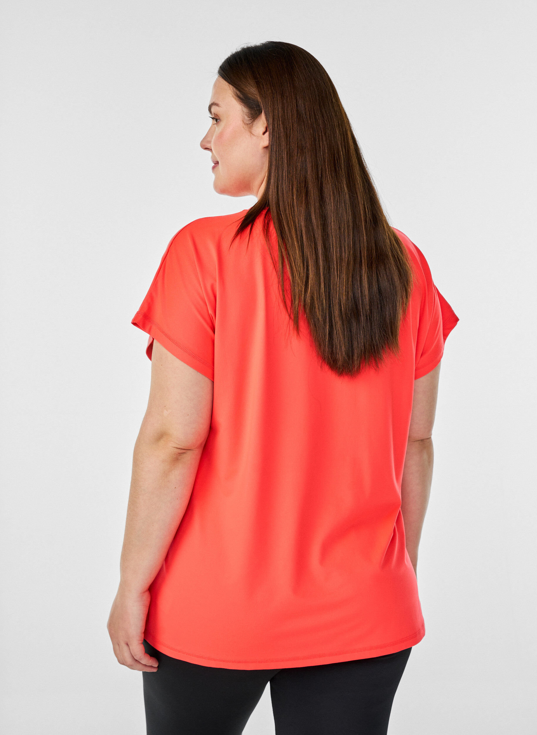 ZizziEinfarbiges Trainings-T-Shirt, Orange, Model image number 2