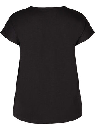 Kurzarm T-Shirt aus Baumwolle mit Sternen, Black STARS, Packshot image number 1