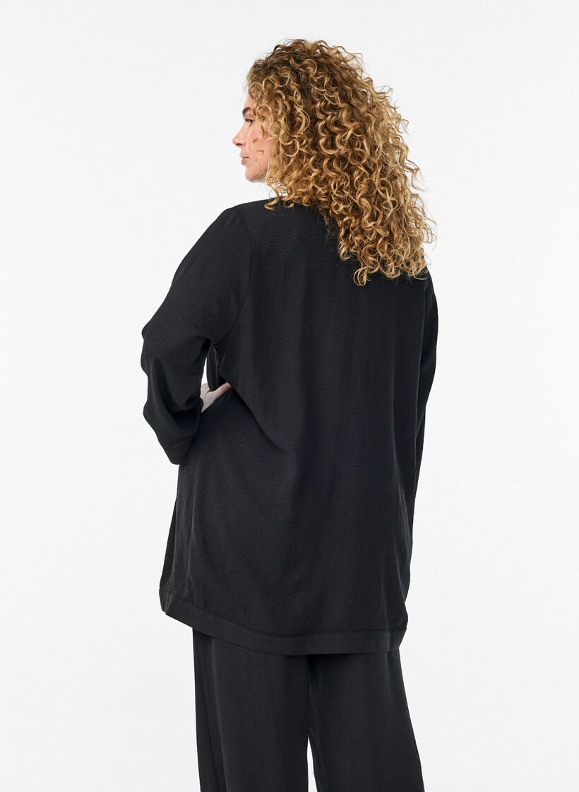 Kimono mit 7/8-&Auml;rmeln, Schwarz, Model image number 2