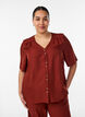 Hemdbluse mit V-Ausschnitt und kurzen &Auml;rmeln, Rot, Model image number 0