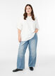 Oversize-T-Shirt mit halben Ärmeln, Weiß, Model image number 1