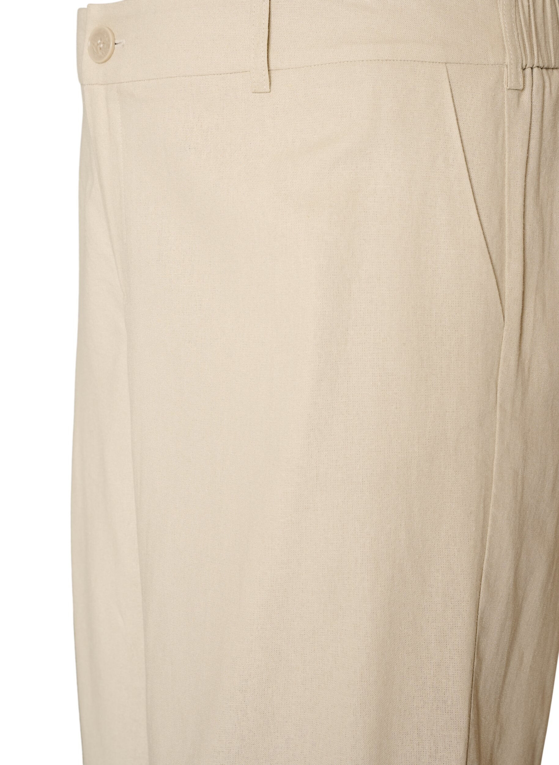 ZizziHoch taillierte Bermudashorts aus Leinen und Viskose, Beige, Packshot image number 2