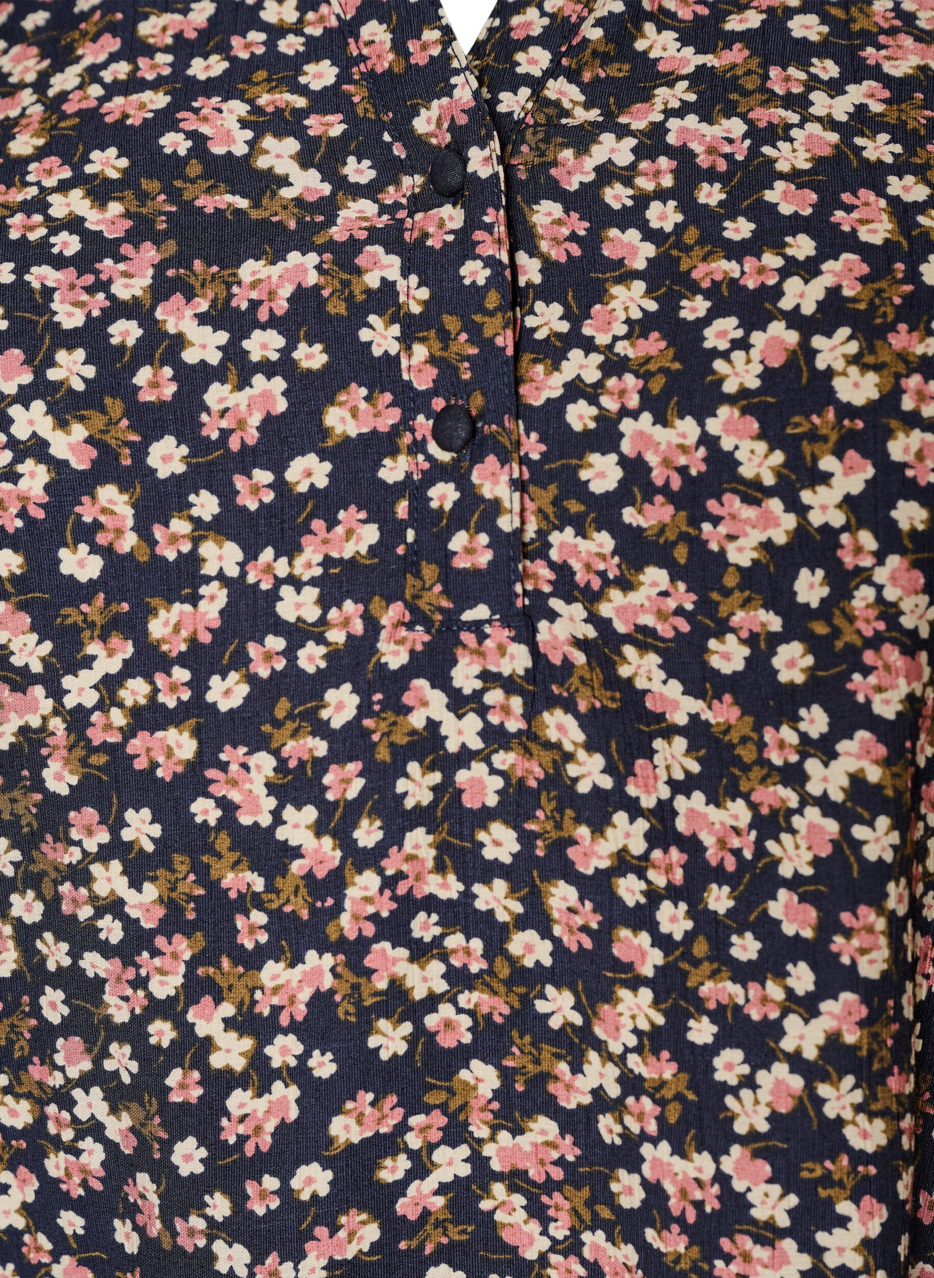 ZizziGebl&uuml;mte Bluse aus Viskose mit kurzen &Auml;rmeln und Smockdetails, Blau, Packshot image number 2