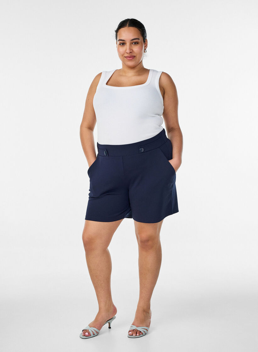 Shorts mit Taschen und lockerer Passform, Blau, Model image number 1