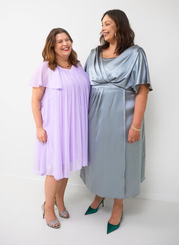 Lockeres Kleid mit kurzen Ärmeln, Purple Heather, Image image number 0