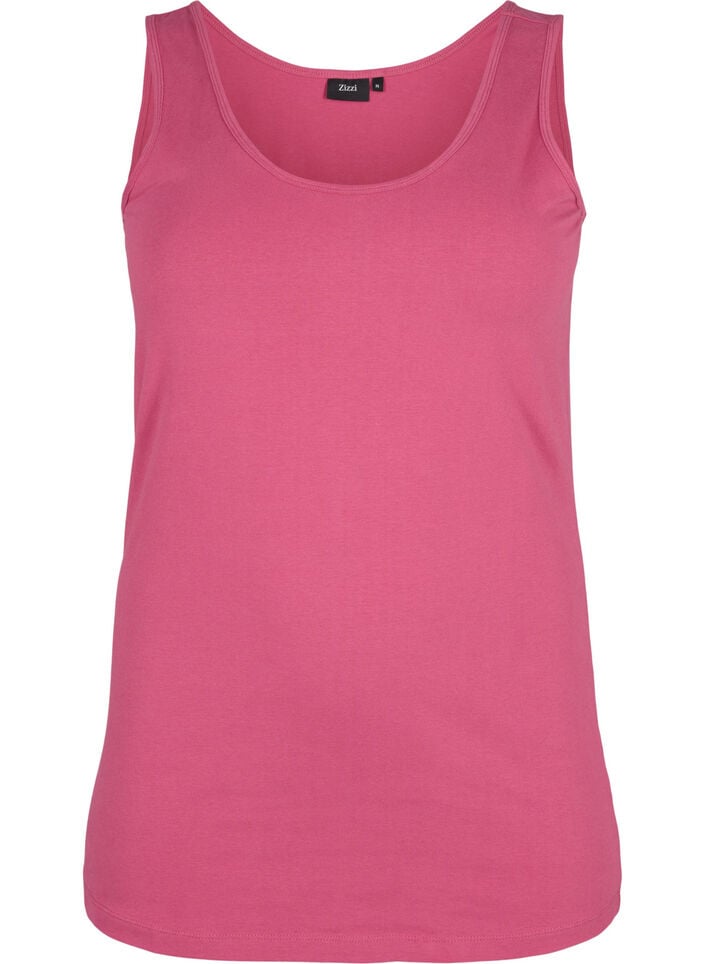 Solide Farbe Grundoberteil aus Baumwolle, Rot, Packshot image number 0