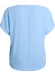 Bluse mit kurzen &Auml;rmeln und Rundhalsausschnitt, Blau, Packshot image number 1