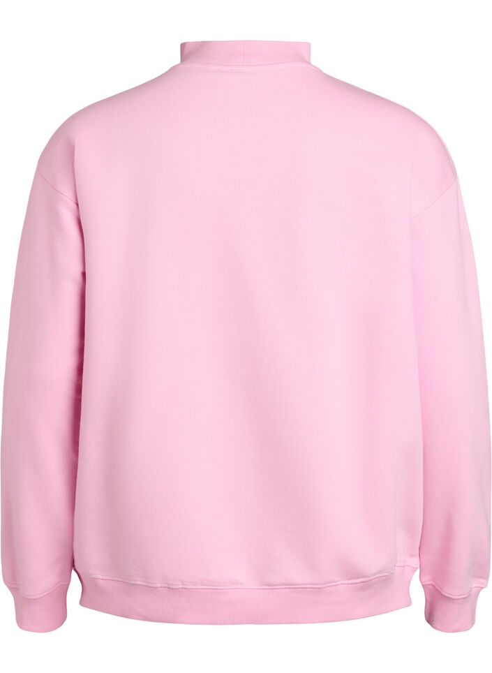 Sweatshirt mit hohem Kragen und langen &Auml;rmeln, Pink, Packshot image number 1