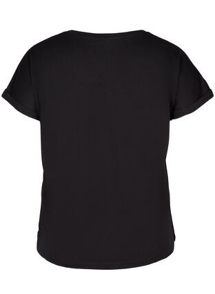 Kurzarm T-Shirt aus Baumwolle mit Print, Black w. Arizona , Packshot image number 1