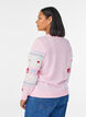 Strickbluse mit Weihnachtsmotiv, Pink, Model image number 2