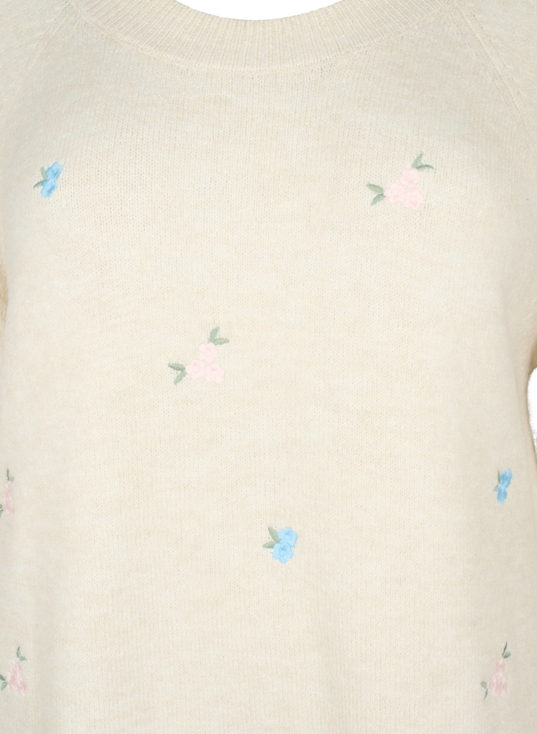 ZizziStrickpullover mit gestickten Blumen, Birch Comb, Packshot image number 2
