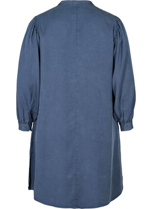 Kleid mit langen Puffärmeln, Dark blue denim, Packshot image number 1