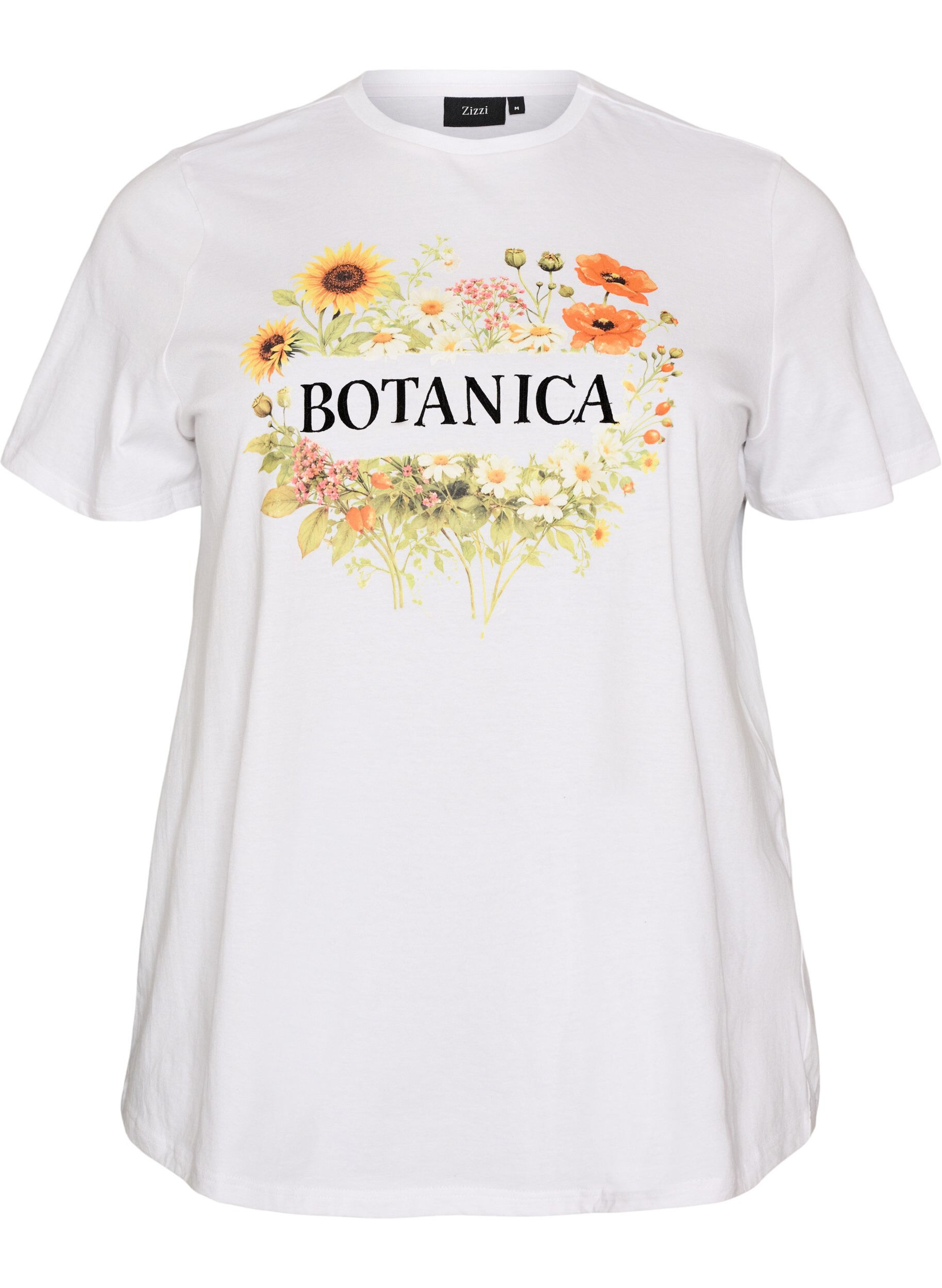 ZizziT-Shirt aus Bio-Baumwolle mit Frontprint, Wei&szlig;, Packshot image number 0
