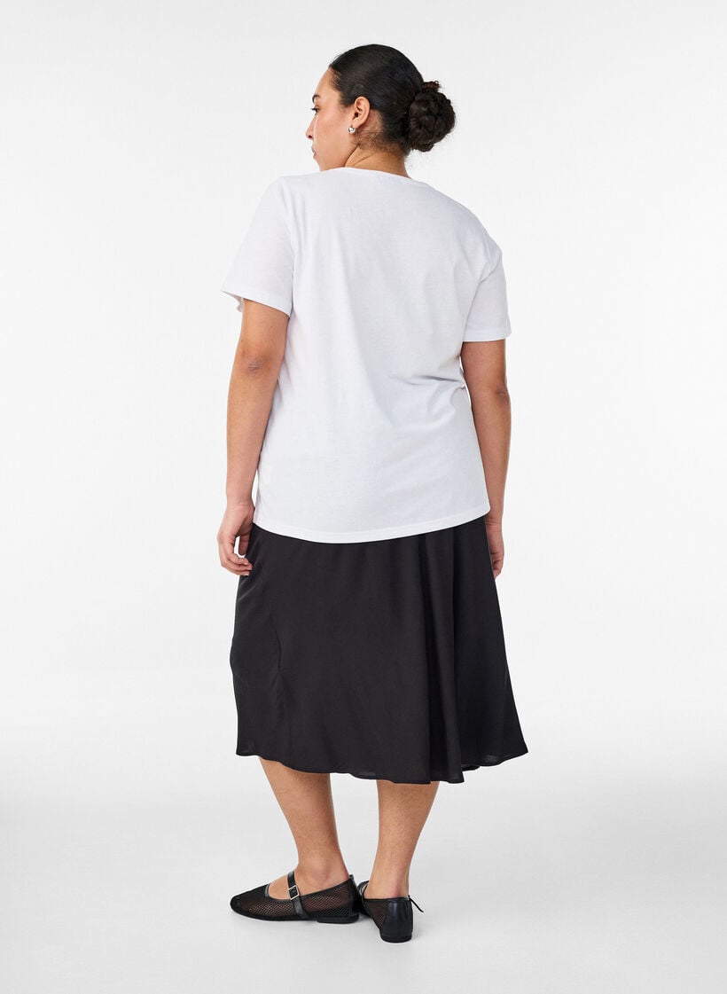 Viskoserock mit elastischem Bund, Schwarz, Model image number 1