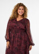 Maxikleid mit floralem Print und Smock, Dunkles Bordeaux, Model image number 2