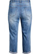 7/8-Jeans mit Umschlag und hoher Taille, Blau, Packshot image number 1