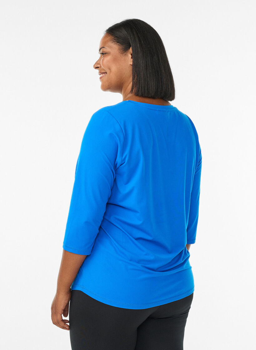 Trainingsshirt mit 3/4-&Auml;rmeln, Blau, Model image number 2