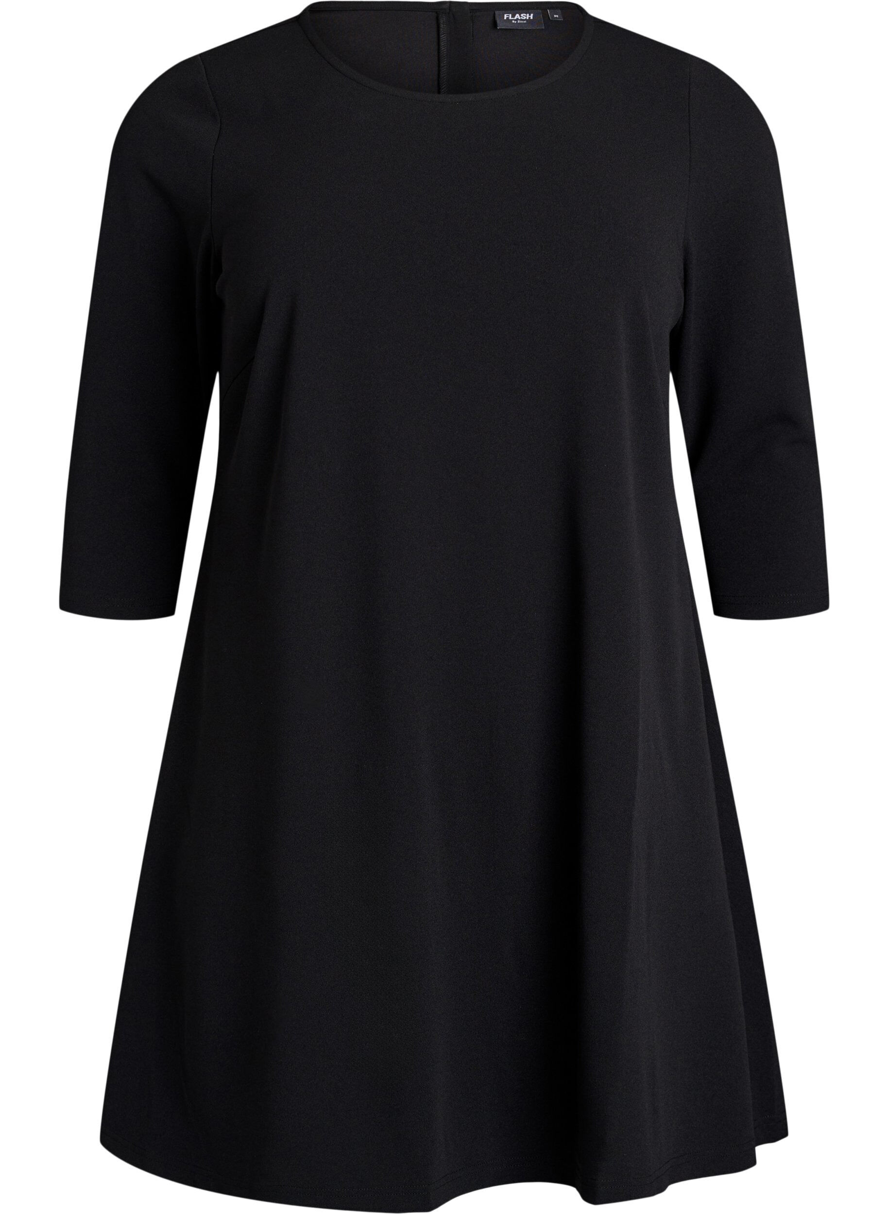 FLASH - Kurz geschnittenes A-Linien Kleid aus Webstoff mit 3/4 &Auml;rmeln